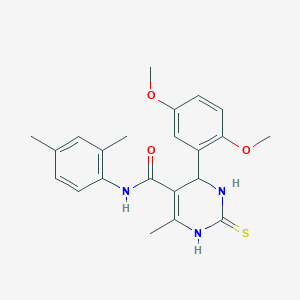 molecular formula C22H25N3O3S B2561455 4-(2,5-二甲氧基苯基)-N-(2,4-二甲基苯基)-6-甲基-2-硫代-1,2,3,4-四氢嘧啶-5-羧酰胺 CAS No. 379252-30-9