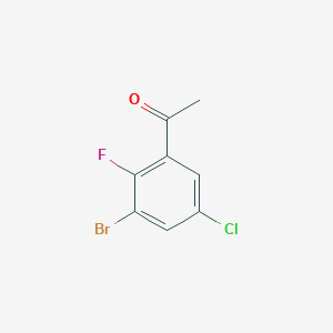 molecular formula C8H5BrClFO B2561462 1-(3-溴-5-氯-2-氟苯基)乙酮 CAS No. 2092624-18-3