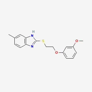 molecular formula C17H18N2O2S B2561463 2-((2-(3-甲氧基苯氧基)乙基)硫)-5-甲基-1H-苯并[d]咪唑 CAS No. 931724-74-2