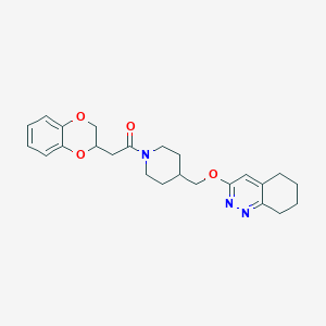 molecular formula C24H29N3O4 B2561464 2-(2,3-二氢苯并[b][1,4]二噁英-2-基)-1-(4-(((5,6,7,8-四氢环辛并[c]吡啶-3-基)氧基)甲基)哌啶-1-基)乙酮 CAS No. 2320575-50-4
