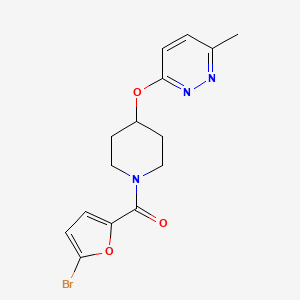 molecular formula C15H16BrN3O3 B2561471 （5-溴呋喃-2-基）（4-((6-甲基吡啶哒嗪-3-基）氧基）哌啶-1-基）甲烷酮 CAS No. 1797755-77-1