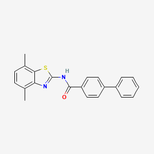 molecular formula C22H18N2OS B2561484 N-(4,7-diméthylbenzo[d]thiazol-2-yl)-[1,1'-biphényl]-4-carboxamide CAS No. 900867-14-3