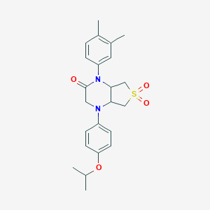 molecular formula C23H28N2O4S B256151 4-(3,4-dimethylphenyl)-6,6-dioxo-1-(4-propan-2-yloxyphenyl)-4a,5,7,7a-tetrahydro-2H-thieno[3,4-b]pyrazin-3-one 