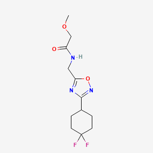 molecular formula C12H17F2N3O3 B2561510 N-((3-(4,4-difluorocyclohexyl)-1,2,4-oxadiazol-5-yl)methyl)-2-methoxyacetamide CAS No. 2034333-54-3