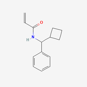 molecular formula C14H17NO B2561581 N-[Cyclobutyl(phenyl)methyl]prop-2-enamide CAS No. 2176544-62-8