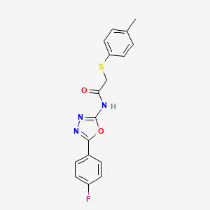 molecular formula C17H14FN3O2S B2561585 N-(5-(4-fluorophenyl)-1,3,4-oxadiazol-2-yl)-2-(p-tolylthio)acetamide CAS No. 895459-01-5