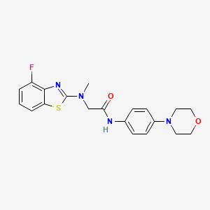molecular formula C20H21FN4O2S B2561593 2-((4-氟苯并[d]噻唑-2-基)(甲基)氨基)-N-(4-吗啉苯基)乙酰胺 CAS No. 1351588-05-0