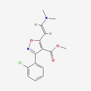 molecular formula C15H15ClN2O3 B2561599 3-(2-氯苯基)-5-[(E)-2-(二甲氨基)乙烯基]-1,2-恶唑-4-羧酸甲酯 CAS No. 1610688-72-6
