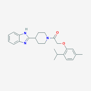molecular formula C24H29N3O2 B256160 2-[4-(1H-benzimidazol-2-yl)-1-piperidinyl]-2-oxoethyl 2-isopropyl-5-methylphenyl ether 