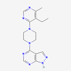 B2561623 4-[4-(5-Ethyl-6-methylpyrimidin-4-yl)piperazin-1-yl]-1H-pyrazolo[3,4-d]pyrimidine CAS No. 2380178-26-5