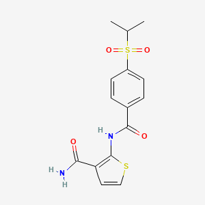 molecular formula C15H16N2O4S2 B2561637 2-(4-(Isopropylsulfonyl)benzamido)thiophène-3-carboxamide CAS No. 941957-12-6