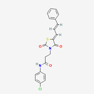 N-(4-chlorophenyl)-3-((Z)-2,4-dioxo-5-((E)-3-phenylallylidene)thiazolidin-3-yl)propanamide