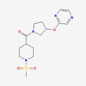 (1-(Methylsulfonyl)piperidin-4-yl)(3-(pyrazin-2-yloxy)pyrrolidin-1-yl)methanone