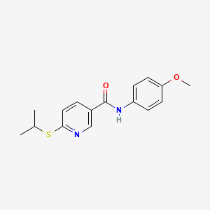 molecular formula C16H18N2O2S B2561675 6-(isopropylsulfanyl)-N-(4-methoxyphenyl)nicotinamide CAS No. 339011-54-0