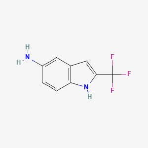 molecular formula C9H7F3N2 B2561680 2-(trifluoromethyl)-1H-indol-5-amine CAS No. 1205639-64-0