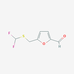 molecular formula C7H6F2O2S B2561682 5-{[(Difluoromethyl)sulfanyl]methyl}furan-2-carbaldehyde CAS No. 730992-73-1