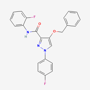 4-(benzyloxy)-N-(2-fluorophenyl)-1-(4-fluorophenyl)-1H-pyrazole-3-carboxamide