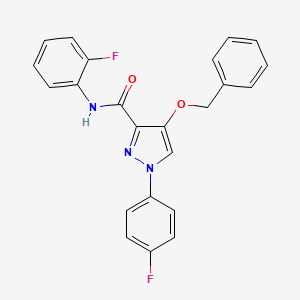 molecular formula C23H17F2N3O2 B2561687 4-(benzyloxy)-N-(2-fluorophenyl)-1-(4-fluorophenyl)-1H-pyrazole-3-carboxamide CAS No. 1172348-67-2