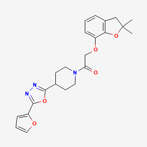 2-((2,2-Dimethyl-2,3-dihydrobenzofuran-7-yl)oxy)-1-(4-(5-(furan-2-yl)-1,3,4-oxadiazol-2-yl)piperidin-1-yl)ethanone