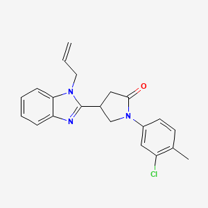 molecular formula C21H20ClN3O B2561690 4-(1-allyl-1H-benzo[d]imidazol-2-yl)-1-(3-chloro-4-methylphenyl)pyrrolidin-2-one CAS No. 847397-36-8