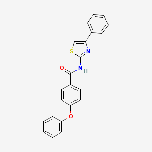 molecular formula C22H16N2O2S B2561713 4-苯氧基-N-(4-苯基-1,3-噻唑-2-基)苯甲酰胺 CAS No. 314275-43-9