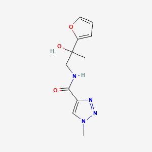 molecular formula C11H14N4O3 B2561718 N-(2-(furan-2-yl)-2-hydroxypropyl)-1-methyl-1H-1,2,3-triazole-4-carboxamide CAS No. 1795443-01-4