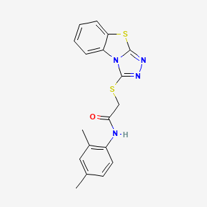 molecular formula C18H16N4OS2 B2561722 N-(2,4-dimethylphenyl)-2-([1,2,4]triazolo[3,4-b][1,3]benzothiazol-1-ylsulfanyl)acetamide CAS No. 304645-99-6