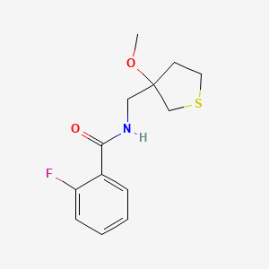 molecular formula C13H16FNO2S B2561724 2-fluoro-N-((3-methoxytetrahydrothiophen-3-yl)methyl)benzamide CAS No. 1448133-92-3