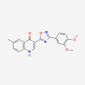 molecular formula C20H17N3O4 B2561726 3-(3-(3,4-dimethoxyphenyl)-1,2,4-oxadiazol-5-yl)-6-methylquinolin-4(1H)-one CAS No. 1081128-40-6