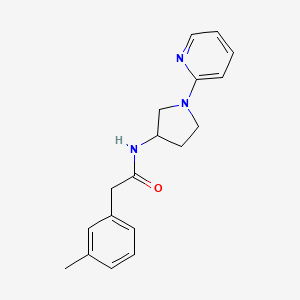 molecular formula C18H21N3O B2561730 N-(1-(pyridin-2-yl)pyrrolidin-3-yl)-2-(m-tolyl)acetamide CAS No. 1795458-19-3