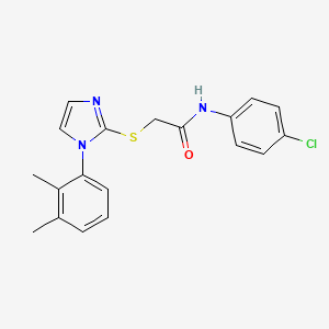 molecular formula C19H18ClN3OS B2561734 N-(4-氯苯基)-2-[1-(2,3-二甲基苯基)咪唑-2-基]硫代乙酰胺 CAS No. 851131-68-5