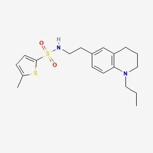 molecular formula C19H26N2O2S2 B2561737 5-methyl-N-(2-(1-propyl-1,2,3,4-tetrahydroquinolin-6-yl)ethyl)thiophene-2-sulfonamide CAS No. 955613-42-0