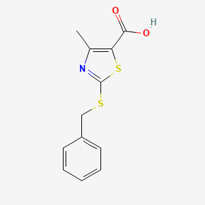 molecular formula C12H11NO2S2 B2561738 2-(Benzylsulfanyl)-4-methyl-1,3-thiazole-5-carboxylic acid CAS No. 541542-47-6