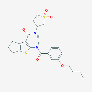 molecular formula C23H28N2O5S2 B256174 2-{[(3-butoxyphenyl)carbonyl]amino}-N-(1,1-dioxidotetrahydrothiophen-3-yl)-5,6-dihydro-4H-cyclopenta[b]thiophene-3-carboxamide 