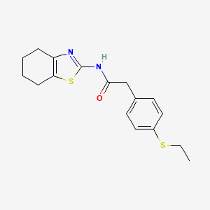 molecular formula C17H20N2OS2 B2561745 2-(4-(エチルチオ)フェニル)-N-(4,5,6,7-テトラヒドロベンゾ[d]チアゾール-2-イル)アセトアミド CAS No. 941883-23-4