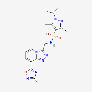 1-isopropyl-3,5-dimethyl-N-((8-(3-methyl-1,2,4-oxadiazol-5-yl)-[1,2,4]triazolo[4,3-a]pyridin-3-yl)methyl)-1H-pyrazole-4-sulfonamide