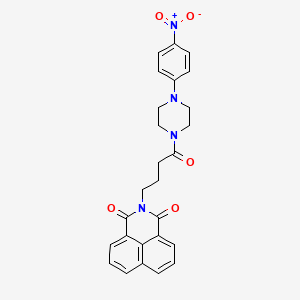 molecular formula C26H24N4O5 B2561749 2-(4-(4-(4-nitrophenyl)piperazin-1-yl)-4-oxobutyl)-1H-benzo[de]isoquinoline-1,3(2H)-dione CAS No. 442557-52-0