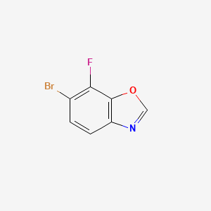 molecular formula C7H3BrFNO B2561754 6-ブロモ-7-フルオロベンゾ[d]オキサゾール CAS No. 1823959-85-8