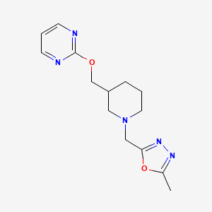 2-Methyl-5-[[3-(pyrimidin-2-yloxymethyl)piperidin-1-yl]methyl]-1,3,4-oxadiazole
