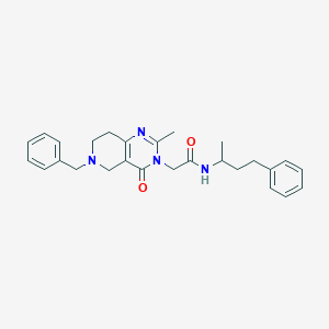 molecular formula C27H32N4O2 B2561764 2-(6-benzyl-2-methyl-4-oxo-5,6,7,8-tetrahydropyrido[4,3-d]pyrimidin-3(4H)-yl)-N-(4-phenylbutan-2-yl)acetamide CAS No. 1243032-59-8