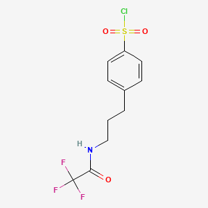molecular formula C11H11ClF3NO3S B2561769 4-[3-[(Trifluoroacetyl)amino]propyl]benzenesulfonyl chloride CAS No. 477259-57-7