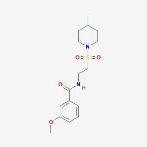 molecular formula C16H24N2O4S B2561778 3-甲氧基-N-[2-(4-甲基哌啶-1-基)磺酰乙基]苯甲酰胺 CAS No. 899979-09-0