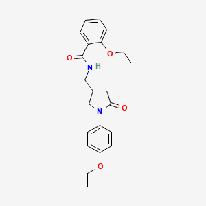 molecular formula C22H26N2O4 B2561781 2-乙氧基-N-((1-(4-乙氧基苯基)-5-氧代吡咯烷-3-基)甲基)苯甲酰胺 CAS No. 954665-79-3