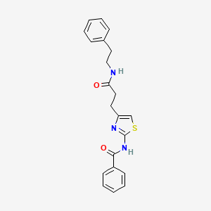 molecular formula C21H21N3O2S B2561787 N-(4-(3-oxo-3-(phenethylamino)propyl)thiazol-2-yl)benzamide CAS No. 1021227-39-3