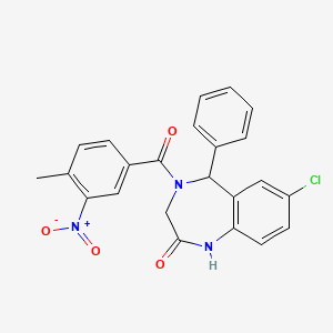molecular formula C23H18ClN3O4 B2561788 7-chloro-4-(4-methyl-3-nitrobenzoyl)-5-phenyl-3,5-dihydro-1H-1,4-benzodiazepin-2-one CAS No. 533879-47-9