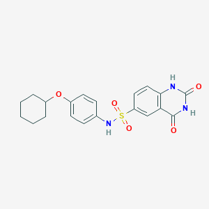 molecular formula C20H21N3O5S B2561790 N-(4-(环己氧基)苯基)-2,4-二氧代-1,2,3,4-四氢喹唑啉-6-磺酰胺 CAS No. 2034497-44-2