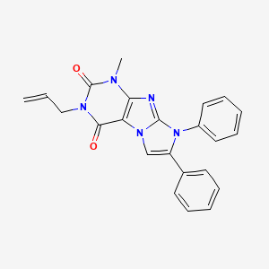 molecular formula C23H19N5O2 B2561796 3-allyl-1-methyl-7,8-diphenyl-1H-imidazo[2,1-f]purine-2,4(3H,8H)-dione CAS No. 887880-42-4