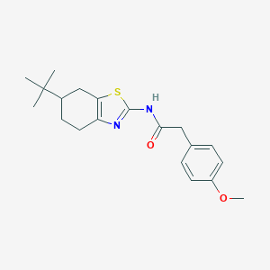 molecular formula C20H26N2O2S B256181 N-(6-tert-butyl-4,5,6,7-tetrahydro-1,3-benzothiazol-2-yl)-2-(4-methoxyphenyl)acetamide 