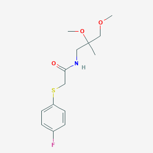 N-(2,3-dimethoxy-2-methylpropyl)-2-[(4-fluorophenyl)sulfanyl]acetamide
