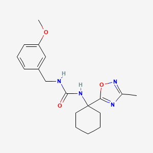 molecular formula C18H24N4O3 B2561821 1-(3-Methoxybenzyl)-3-(1-(3-methyl-1,2,4-oxadiazol-5-yl)cyclohexyl)urea CAS No. 1396678-76-4